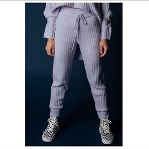 Free People around the clock Lavender Ribbed Knit Pants